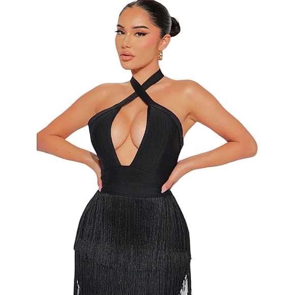Fashion Nova Party Girl Bandage Midi Dress - Picture 2 of 6